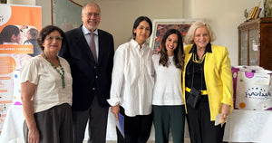 Wlidaty y Manal Benchlikha junto a madres solteras de INSAF
