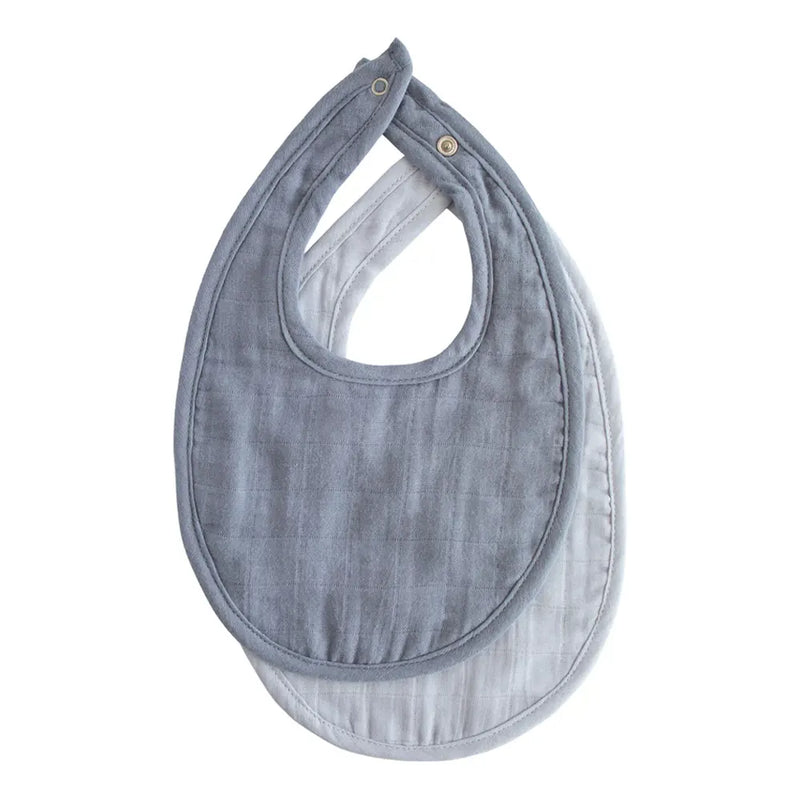 Mushie Muslin Bibs 2 Pack - Tradewinds/Baby Blue :