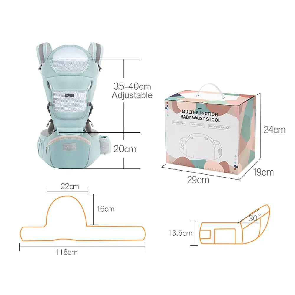 Multifunctional Baby Carrier with Integrated Hip Seat