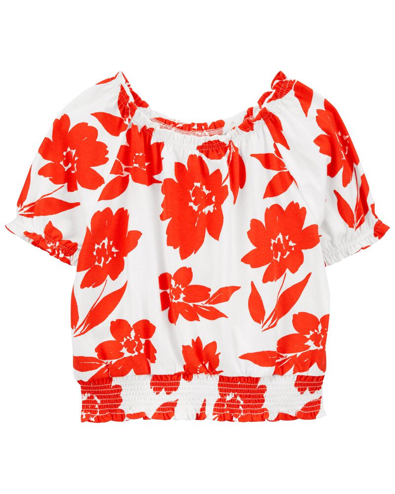 Haut Smocké Fleuri Carter's - Rouge & Blanc