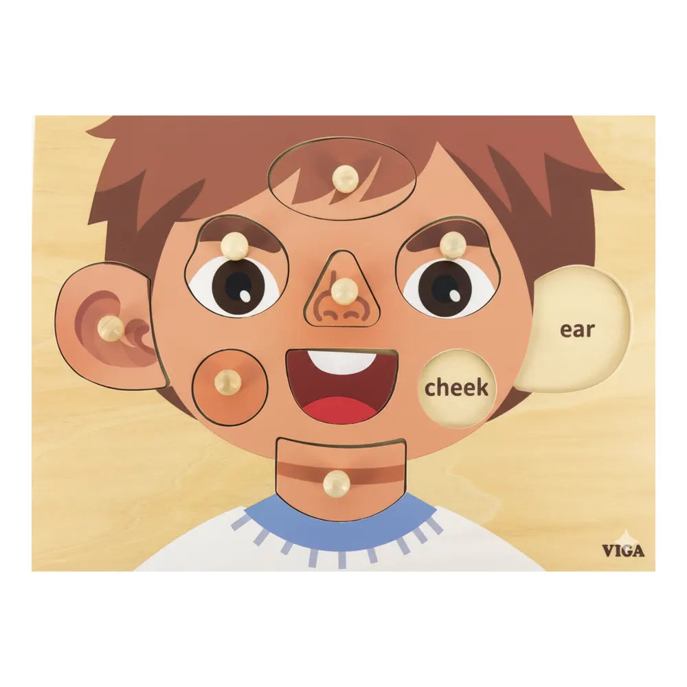 Viga Toys Puzzle des parties du visage 18M+ - Garçon