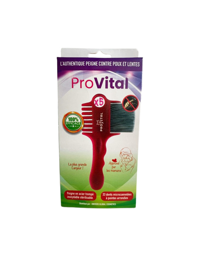 Pro-Vital Pack Peigne Contre Poux et Lentes - Rouge