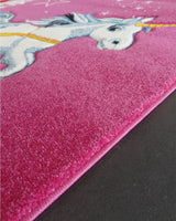Tapis Rectangulaire Château Licorne Un Amour de Tapis - Rose