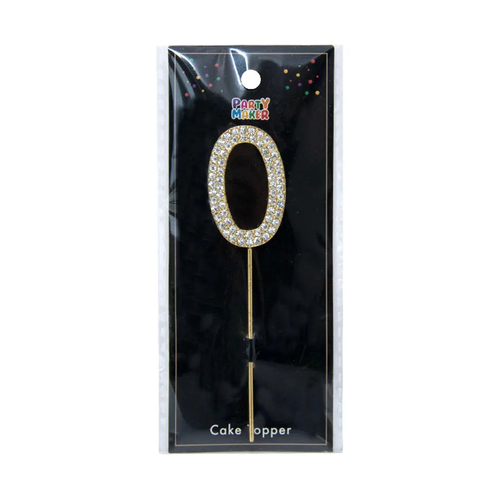 Number 0 Cake Topper - Gold