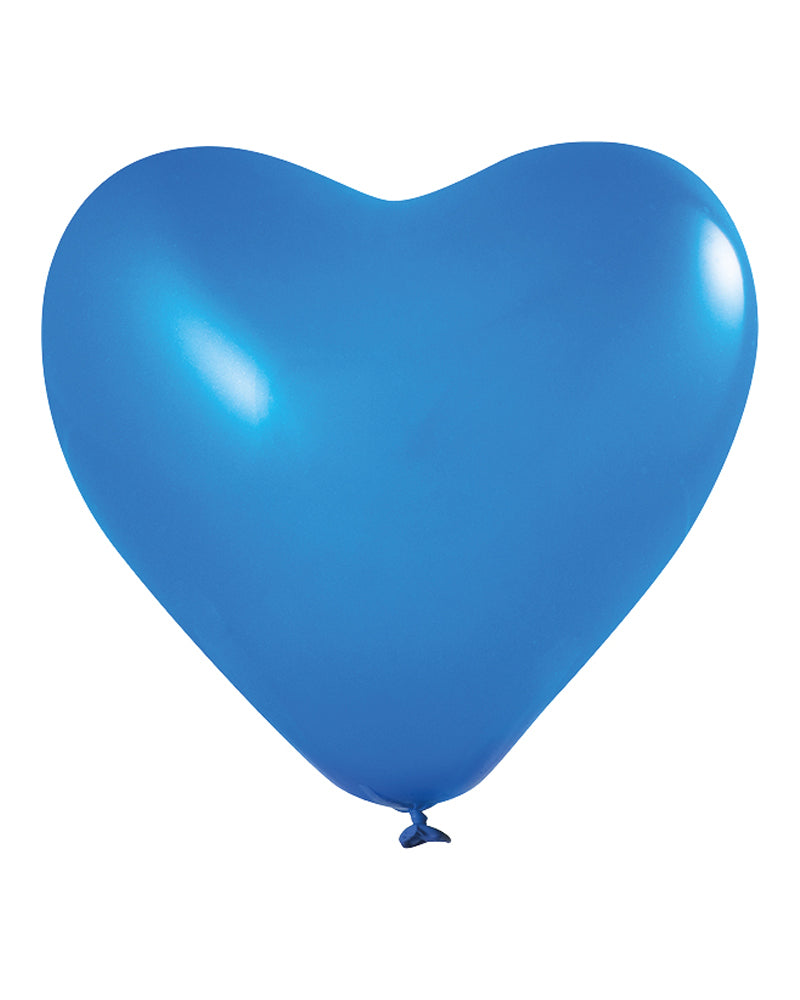 Ensemble de 50 ballons en sous forme cœur - Bleu