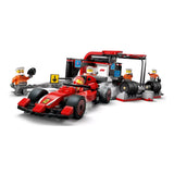 Lego Pit Stop & Pit Crew with Ferrari Car 6A+