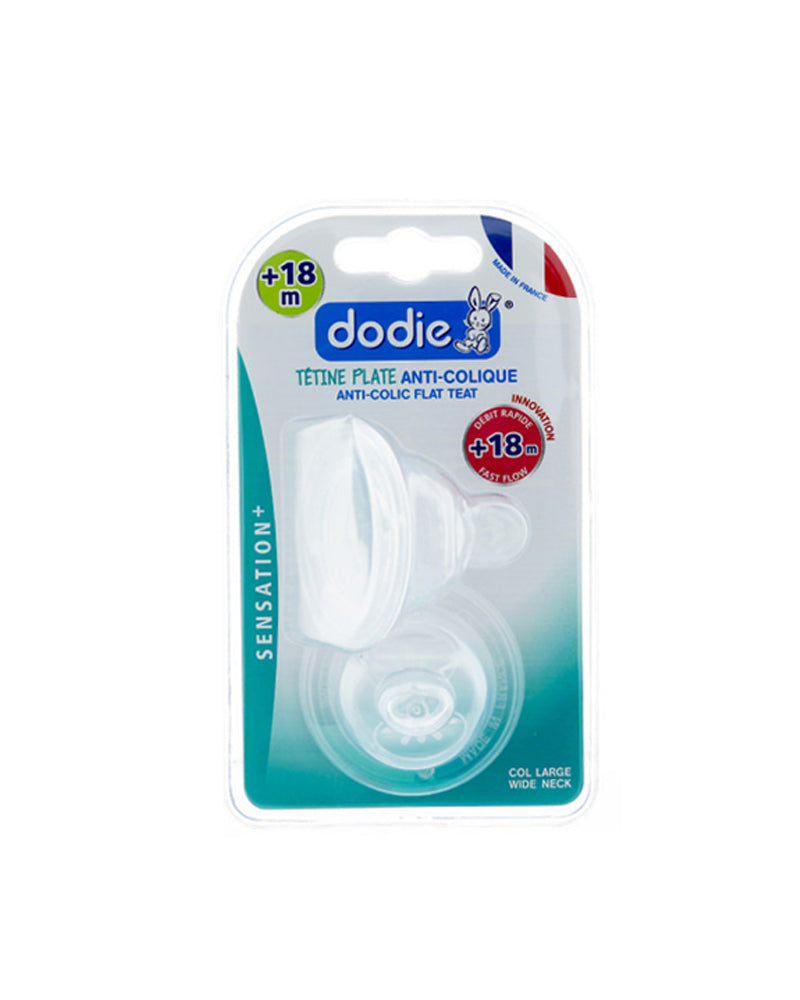 Dodie Lot de 2 Tétines Plate Sens+ Anti-Colique D5 +18M