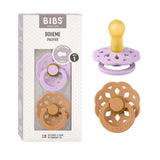 BIBS Set of 2 Bohemian Round Pacifiers - Sky Purple/Pumpkin