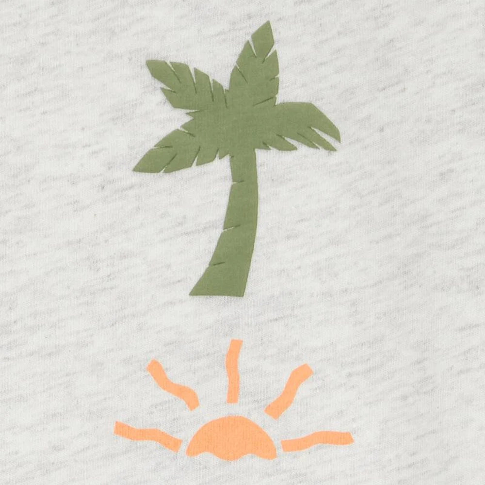 T-shirt à Manches Courtes Garçon Carter's - Tropical Gris & Vert
