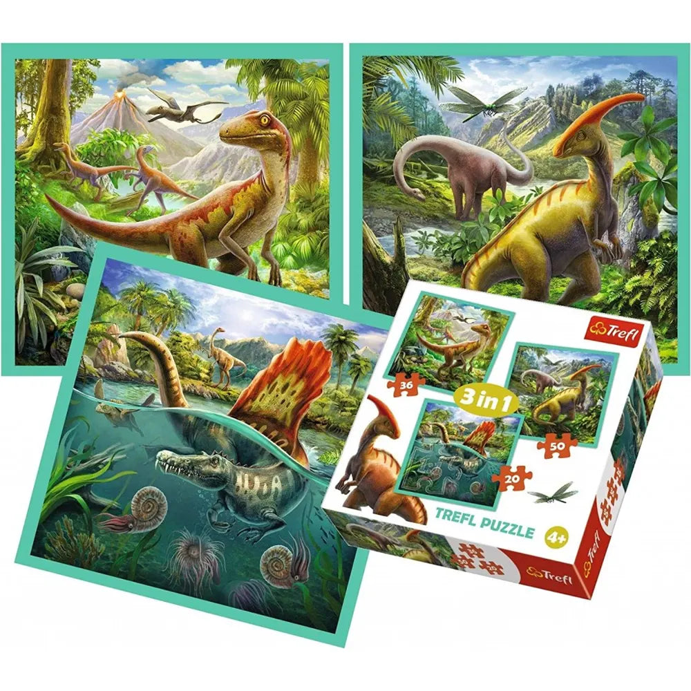 Trefl Puzzle 3en1 Dinosaures - 3A+