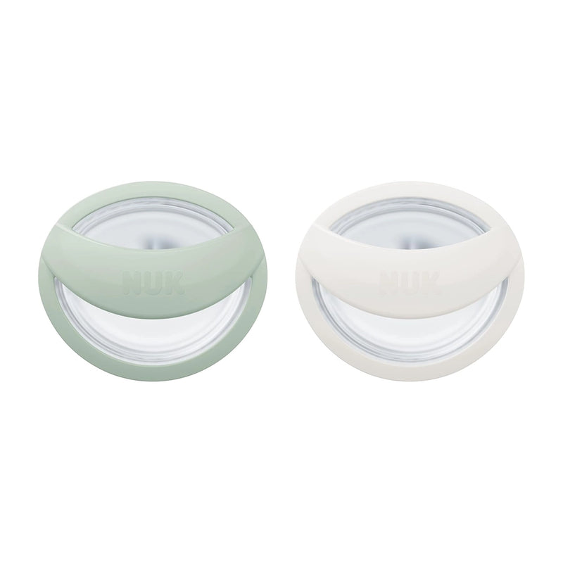 NUK Set of 2 MommyFeel Pacifiers 0-9M - Off-White & Green
