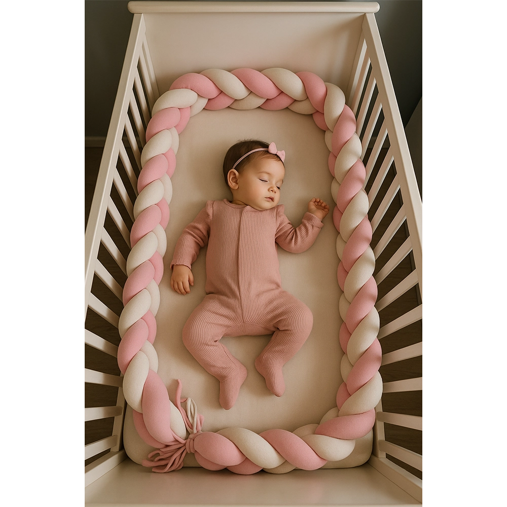 Babymat Tour de Lit Tressé - Rose