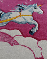 Tapis Rectangulaire Château Licorne Un Amour de Tapis - Rose