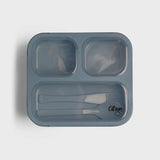 Citron Lunch Box avec Cuillère & Fourchette - Bleu Poussière