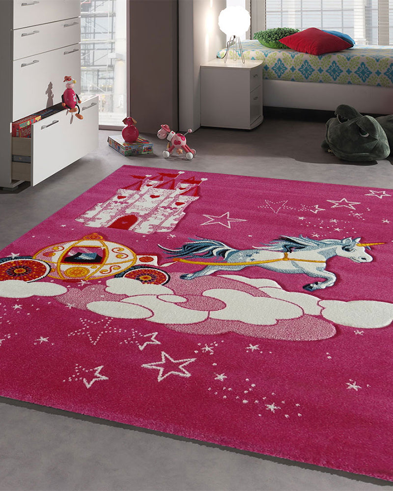Alfombra Castillo Unicornio Rosa