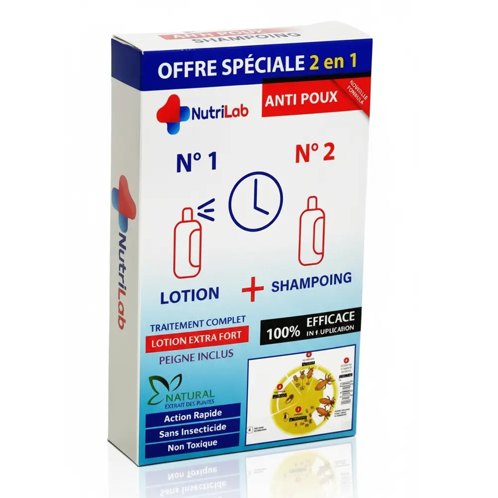 Nutrilab – Pack Shampoing et Lotion Anti-Poux + Peigne