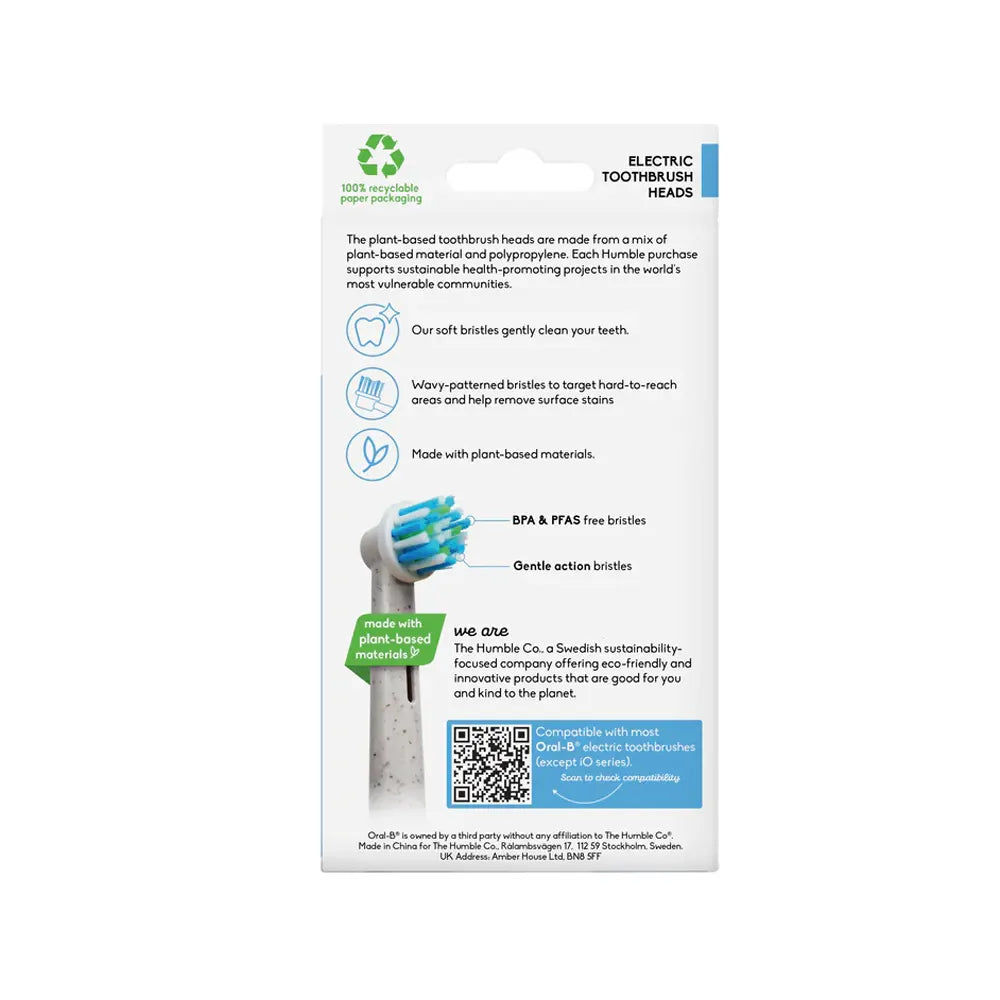 Humble Lot de 4 Têtes de Brosse à Dent Électrique Plant-Based