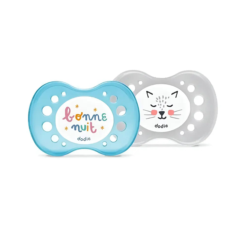 Lot de 2 Sucettes Physiologique Silicone Dodie +18m - Night