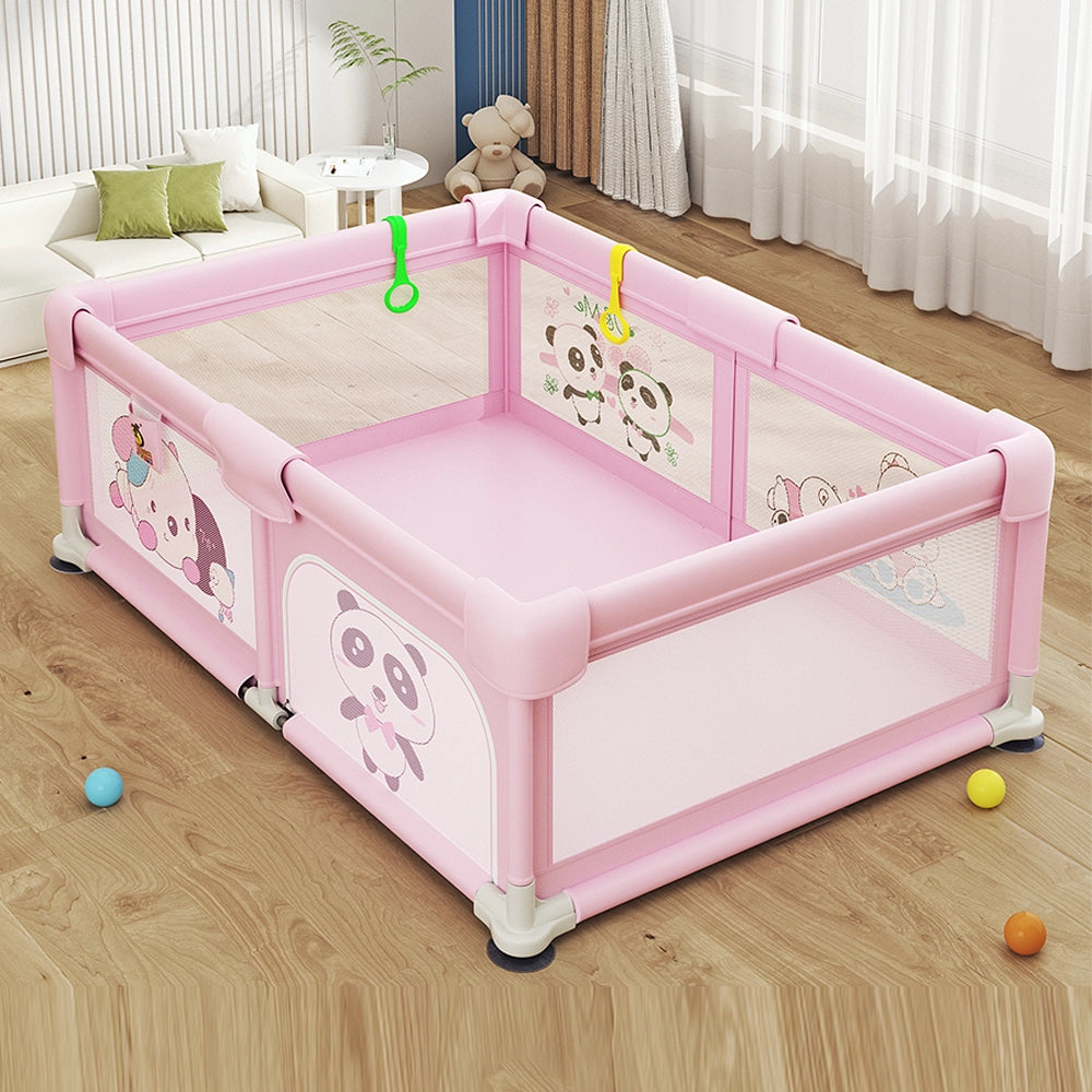 Parc de Jeux (90x19x27cm) avec Barrière de Sécurité - Rose