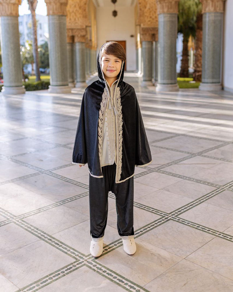 Jabador Two Pieces with Selham For Boy 3-6 Years - Black