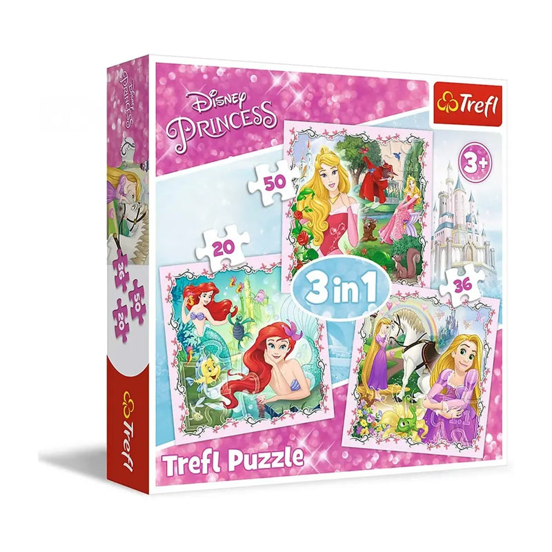 Trefl 3-in-1 Rapunzel and Aurora and Ariel Puzzle - 3Y+