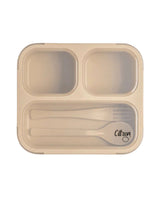 Lunchbox Bento avec Fourchette et Cuillère Citron - Beige