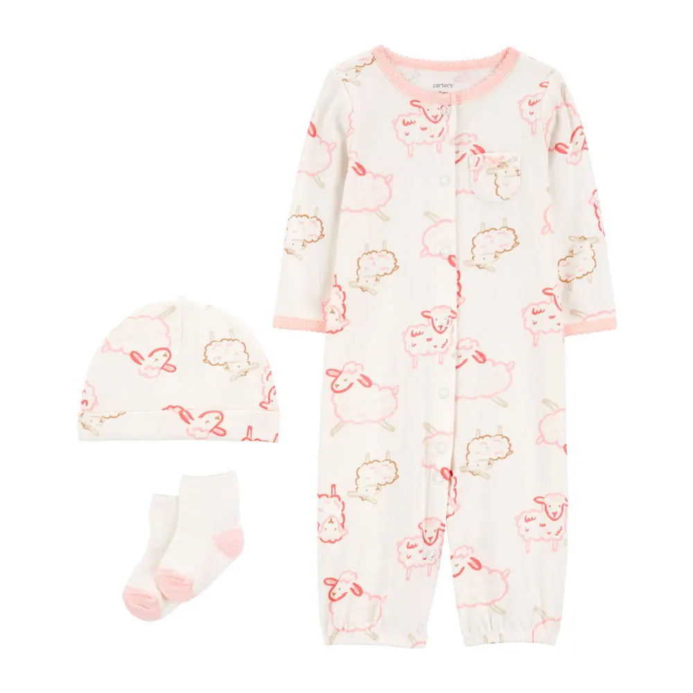 Ensemble de 3 Pièces Carter's - Mouton Rose