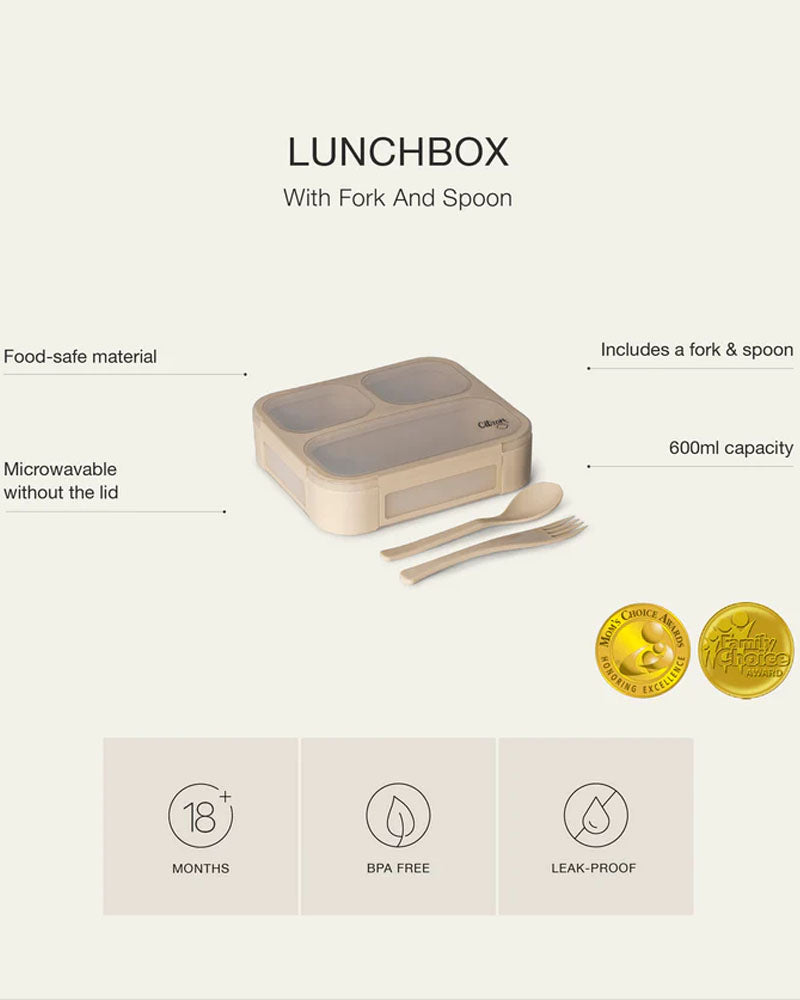 Lunchbox Bento avec Fourchette et Cuillère Citron - Caramel