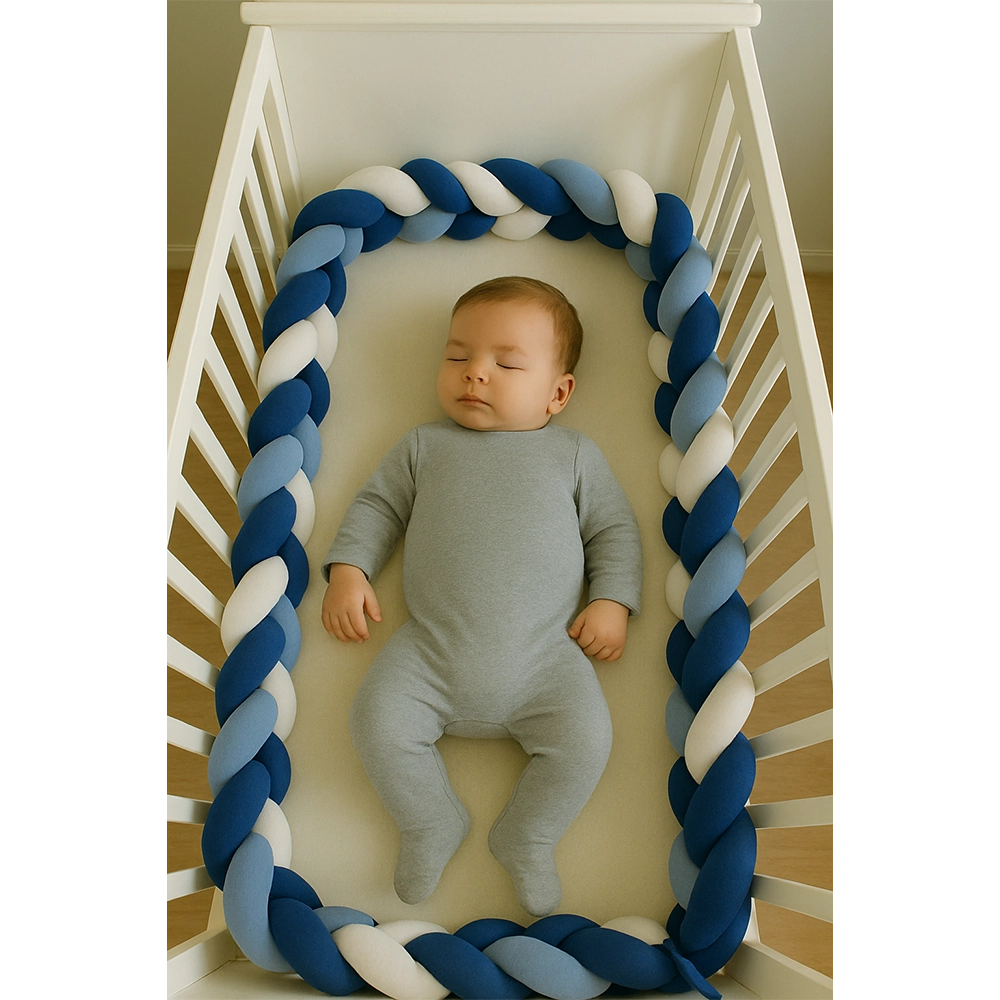 Babymat Tour de Lit Tressé - Bleu