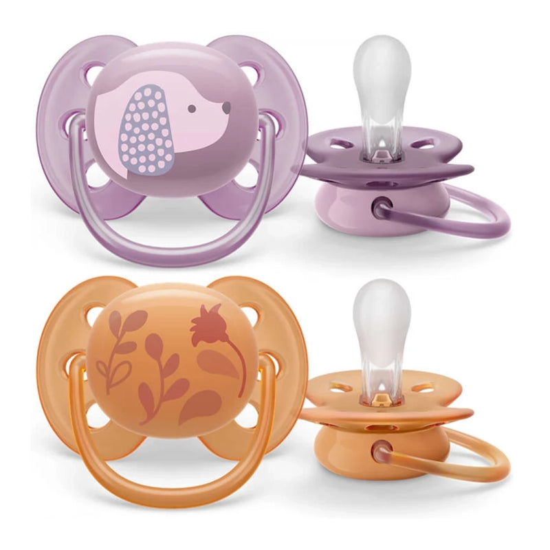 Philips Avent Pack of 2 Soft Pacifiers 6-18m Girl