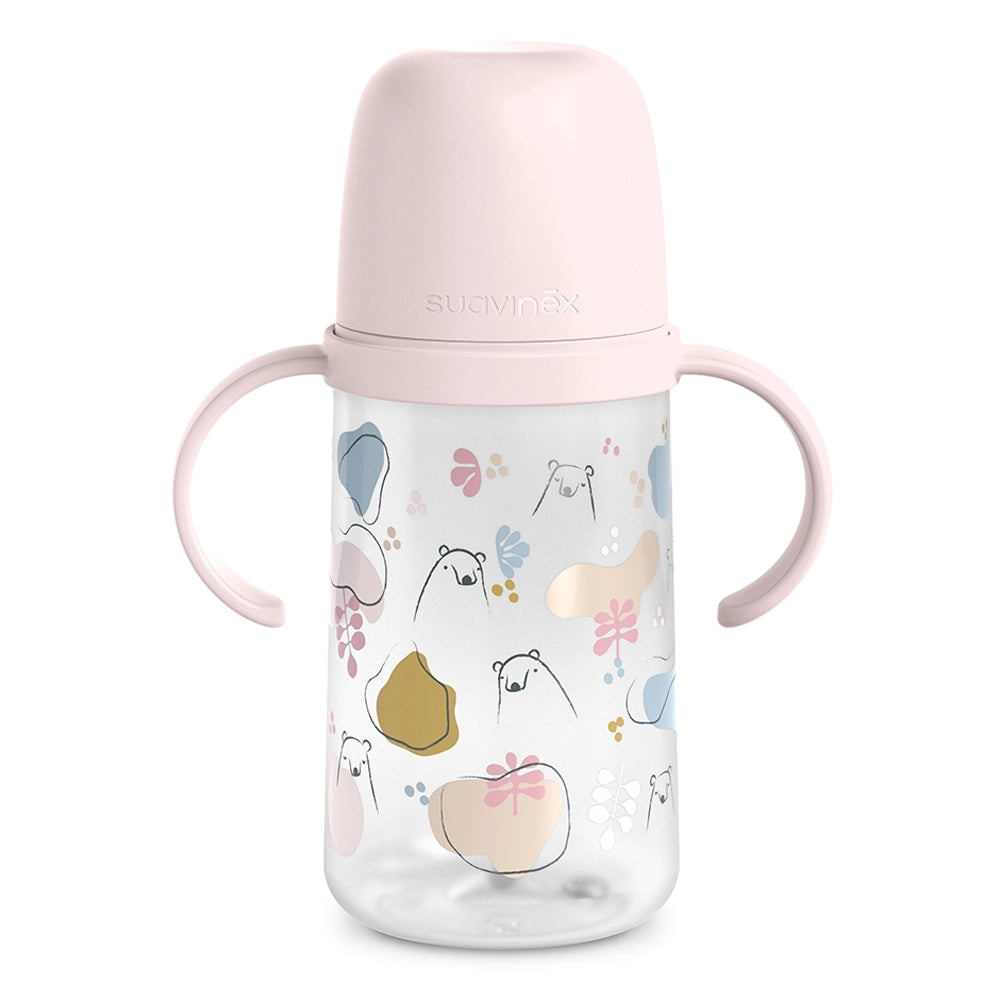 Suavinex Biberon avec Anses & Bec Silicone Anti-Colic 270ml 6M+ - Rose