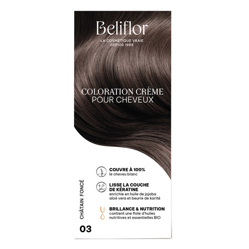 Beliflor Unidosis Tinte en Crema para el Cabello 120ml - N° 03 Castaño Oscuro