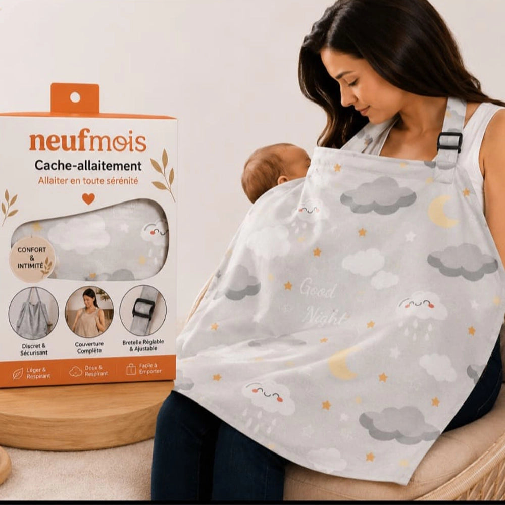 Neuf Mois Tablier d'Allaitement - Gris