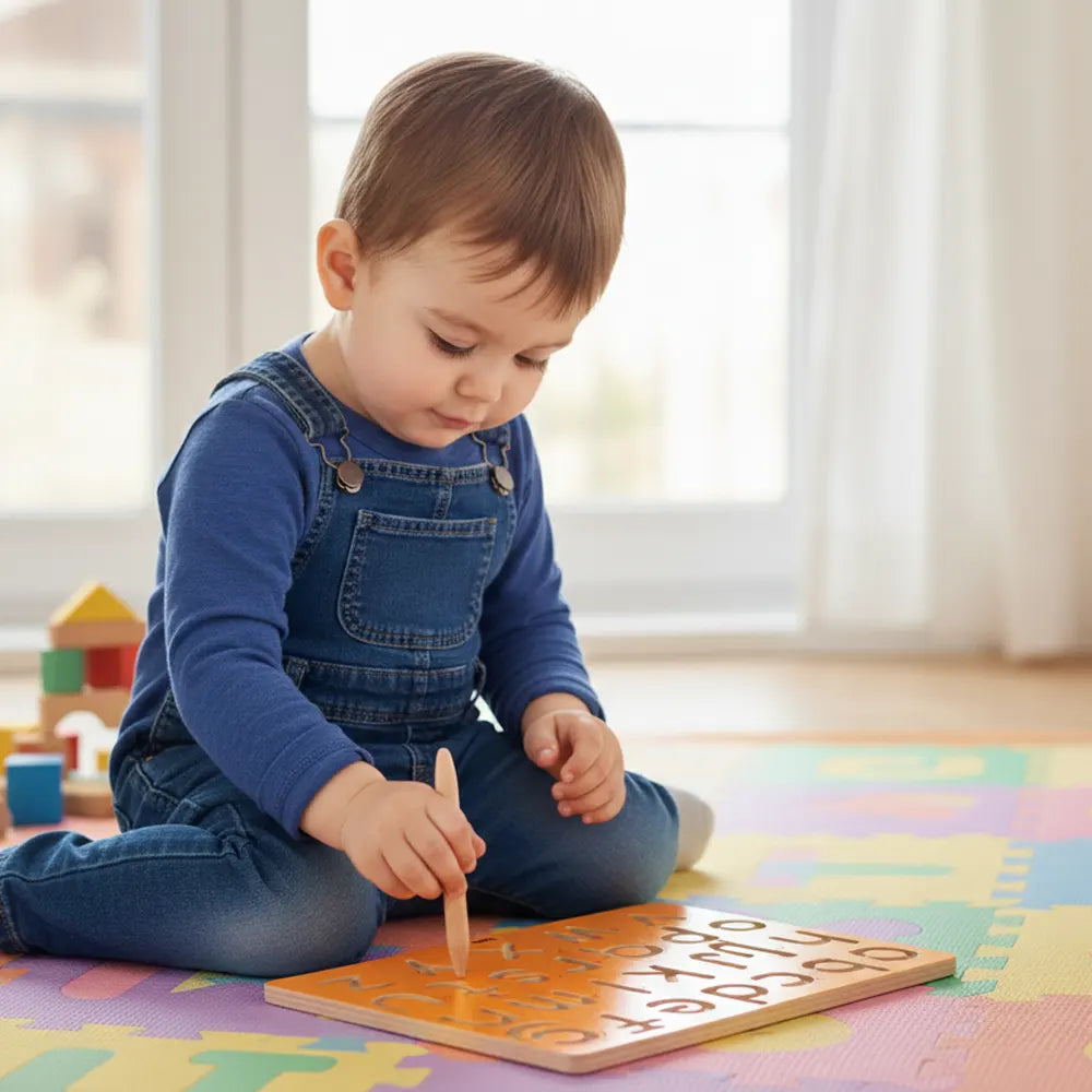 Viga Toys Planche à tracer Pré-Écriture Majuscules -3A+