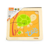 Viga Toys Puzzle Plat Tortue en Bois – 12M+
