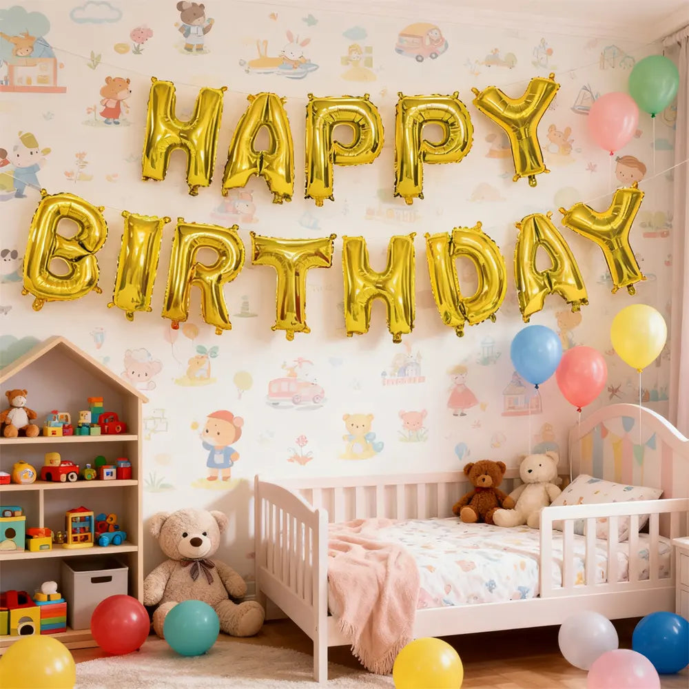 Kit Ballons Aluminium HAPPY BIRTHDAY - 40cm