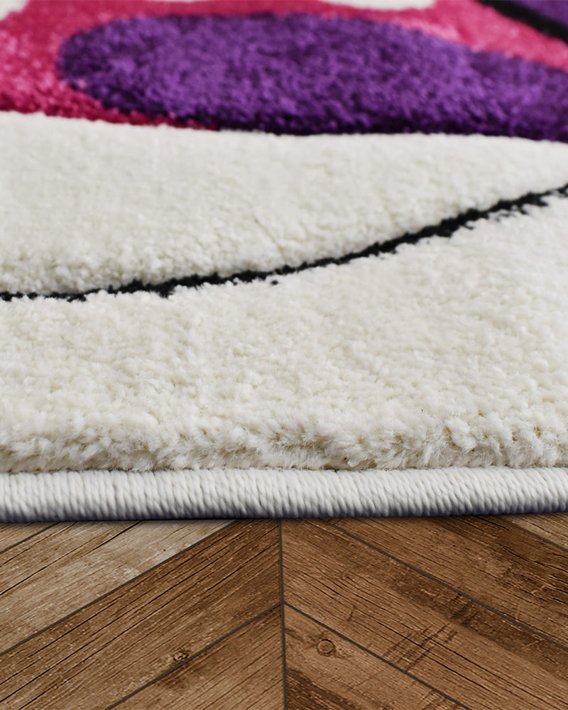 Tapis Rectangulaire Papillons Un Amour de Tapis - Beige & Rose