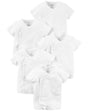 Lot de 5 T-shirts à Pression Latérale Carter's - Blanc