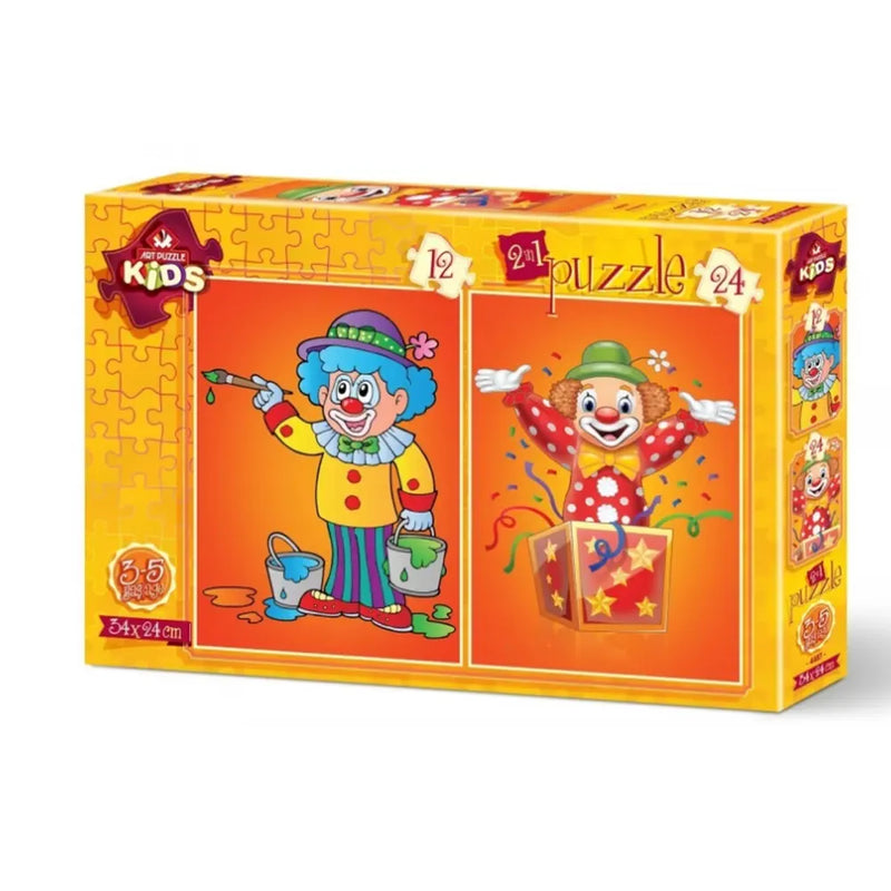 Art Puzzle - Les Clowns 2en1 – 12 & 24 pièces