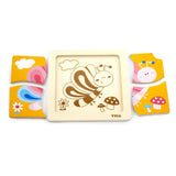 Viga Toys Puzzle Plat à Poignée Papillon en Bois – 12M+