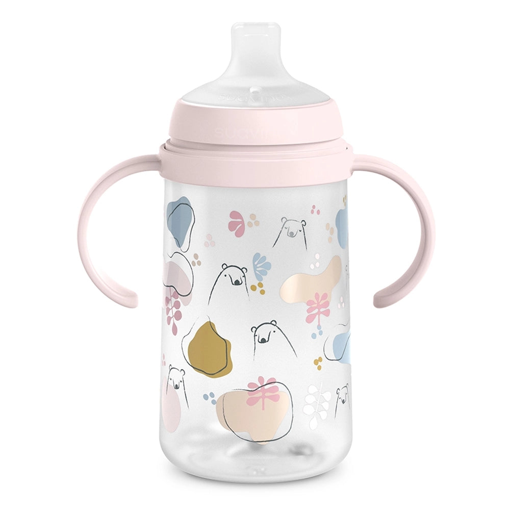 Suavinex Biberon avec Anses & Bec Silicone Anti-Colic 270ml 6M+ - Rose