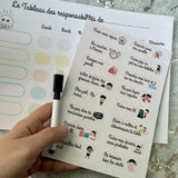 Espoir Planner Tabla de responsabilidades