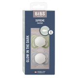 BIBS Lot de 2 Sucettes Symétriques Suprème Silicone - Sauge/Nuage - GLOW