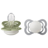 BIBS Lot de 2 Sucettes Symétriques Suprème Silicone - Sauge/Nuage - GLOW
