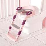 Réducteur de Toilette Pliable avec Échelle 18M+ - Rose & Mauve