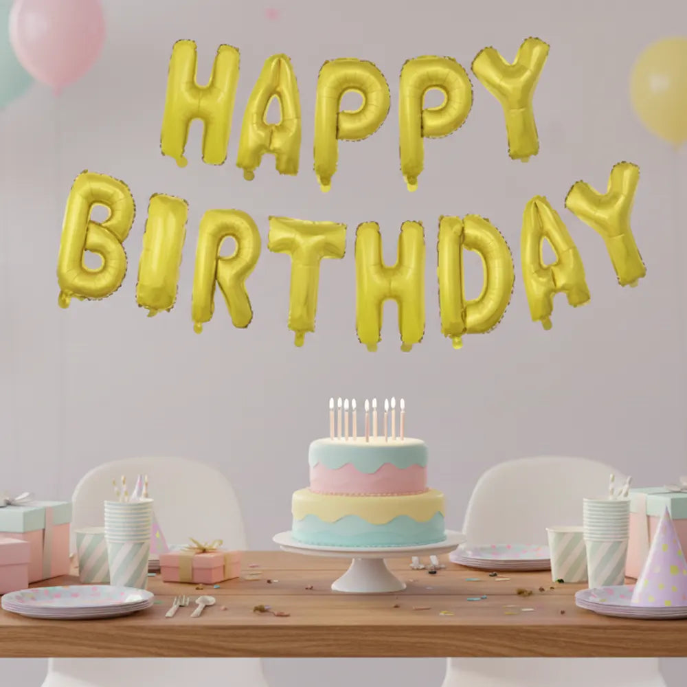 مجموعة بالونات ألومنيوم ليزر ذهبي عيد ميلاد سعيد – 40 سم