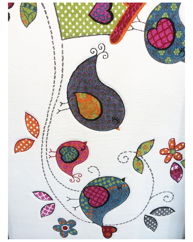 Tapis Rectangulaire Kids Oiseaux Un Amour de Tapis - Crème