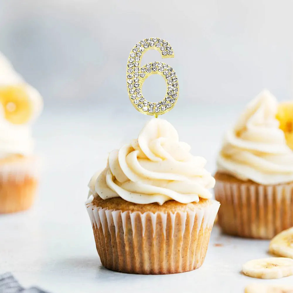 Cake Topper Chiffre 6 Doré