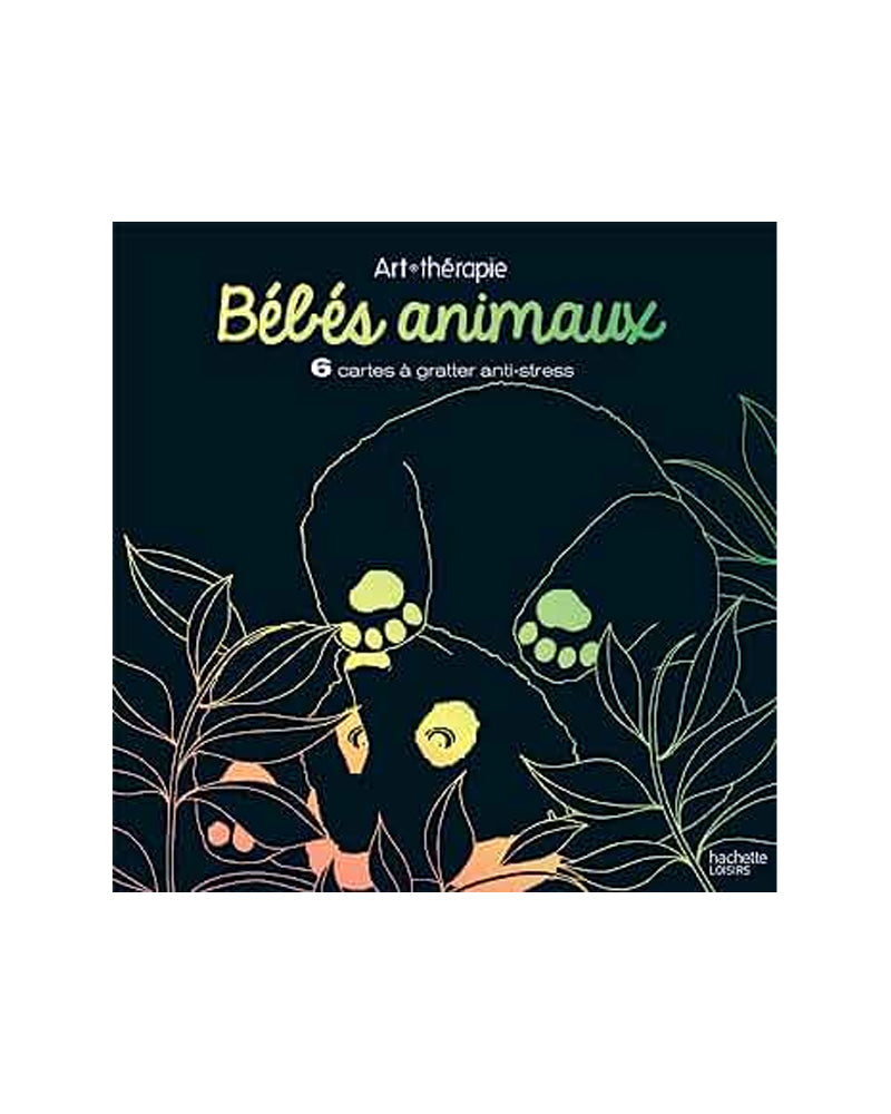 Tarjetas rasca y gana de terapia artística - Animales bebés