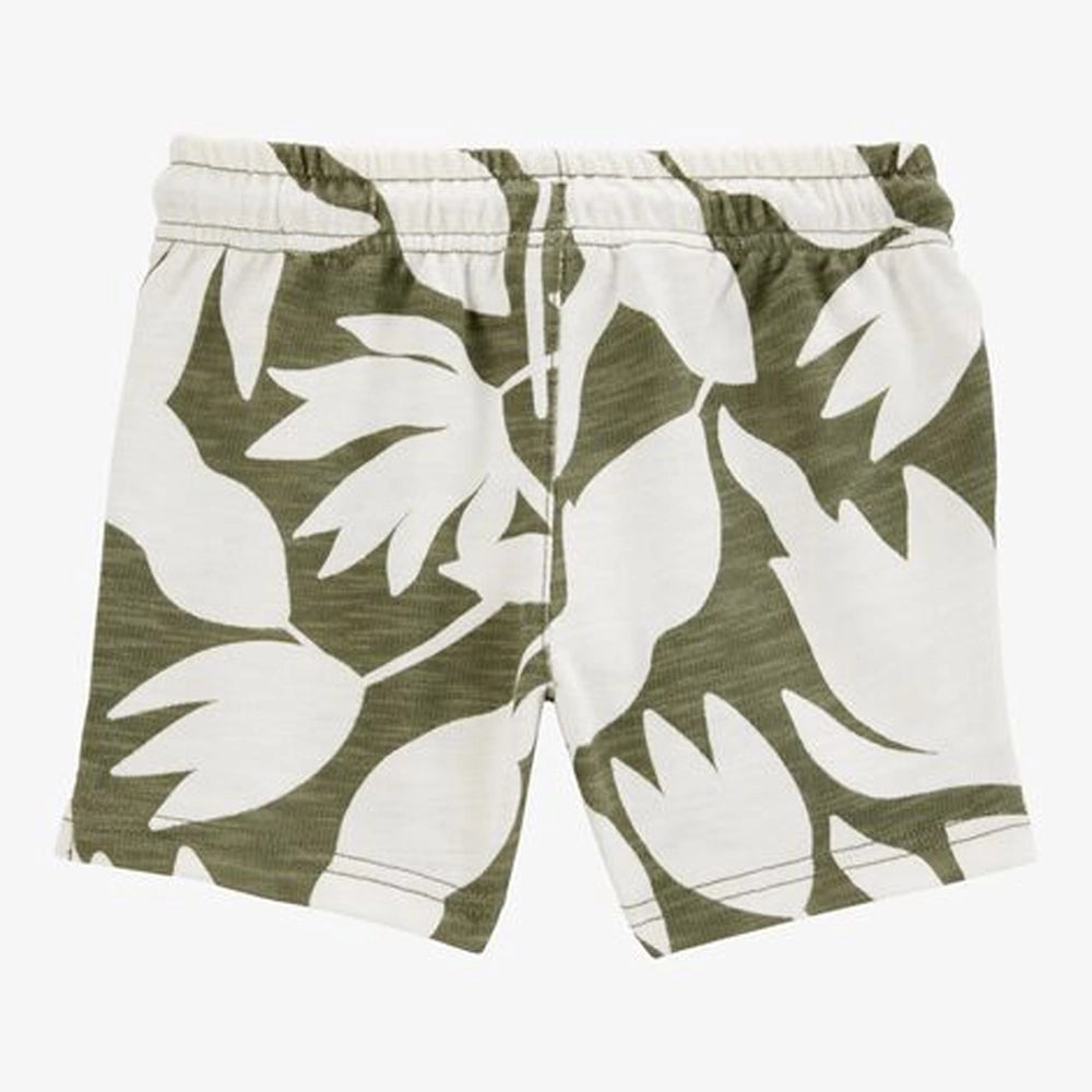 Short en Molleton à Enfiler Garçon Carter's - Tropical Vert & Blanc